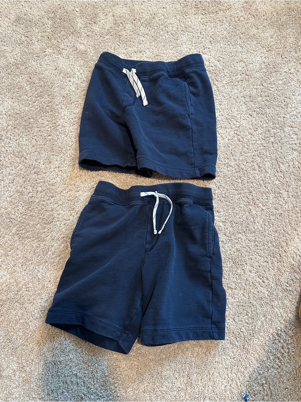 Crewcuts Kids Navy Drawstring Cotton Shorts, bundle of 2